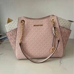 Michael Kors Jet Set Large Color Block Signature Logo Tote Bag